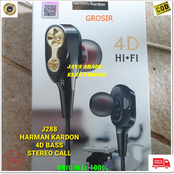 J288 ORIGINAL 4D HEADSET HANDPHONE KABEL JACK 3.5MM HANDSFREE STEREO DOBEL BASS SUPER EARPOD HEADSET HANDSFREE EARPHONE MUSIC VOKAL AUDIO SOUND EARPOD IN EAR KARET MEGA BAS HIFI BISA UNTUK TELPON MUSIK SMULE KARAOKE DLL SUARA JERNIH DAN NGEBASS HP