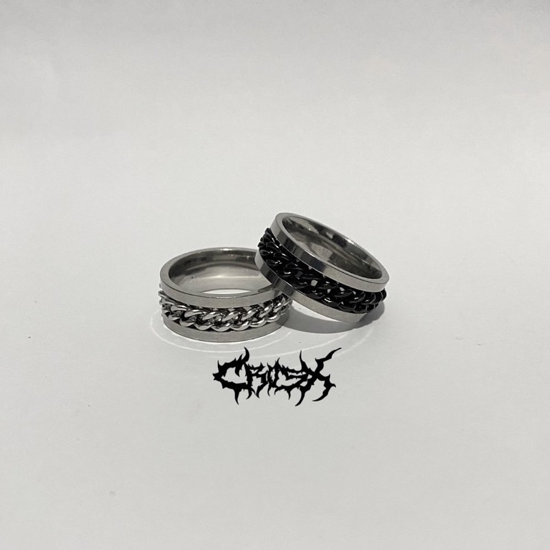 CHAIN RING / CINCIN RANTAI / SPINNER CHAIN RING / SPINNING CHAIN RING / SPIN CHAIN RING / CINCIN BERPUTAR ROTATE RING ROTATABLE RING COUPLE RING CINCIN COUPLE AESTHETIC RING CINCIN AESTHETIC CINCIN TITANIUM CINCIN STAINLESS CINCIN PRIA CINCIN WANITA