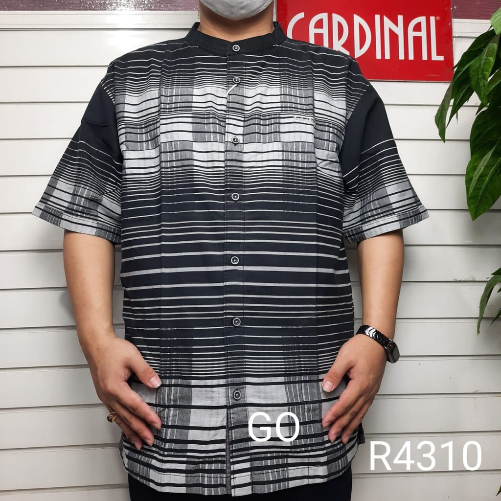 BB BIG SIZE CARDINAL KEMEJA KOKO Taqwa Pakaian Pria Baju Muslim Jumbo Lengan Pendek