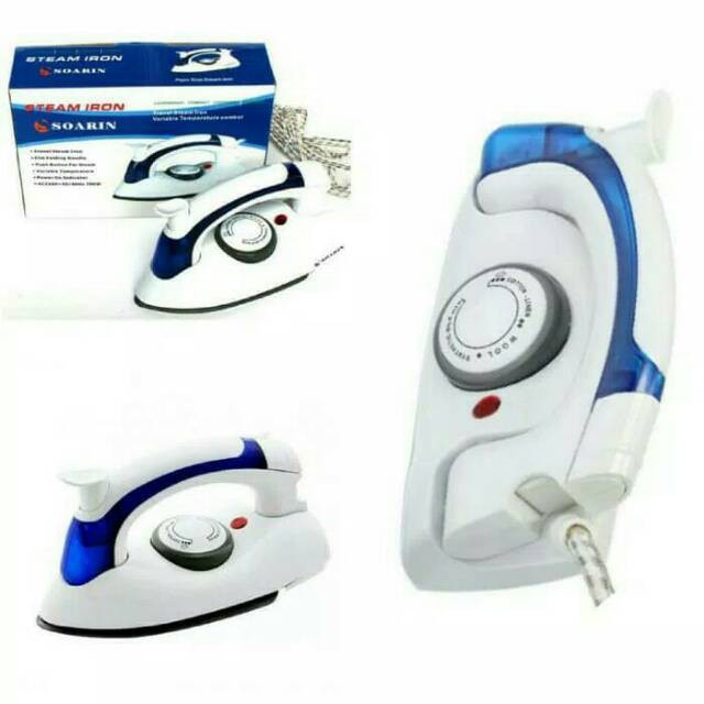 Setrika Uap Lipat Mini Portable Praktis Steam Iron Travel Steamer