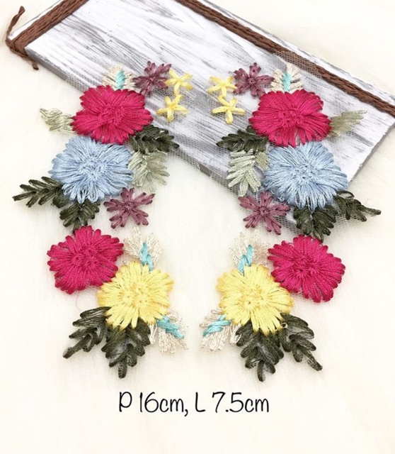Bordir Bunga Sulam / patch bunga sulam/ hairpieces