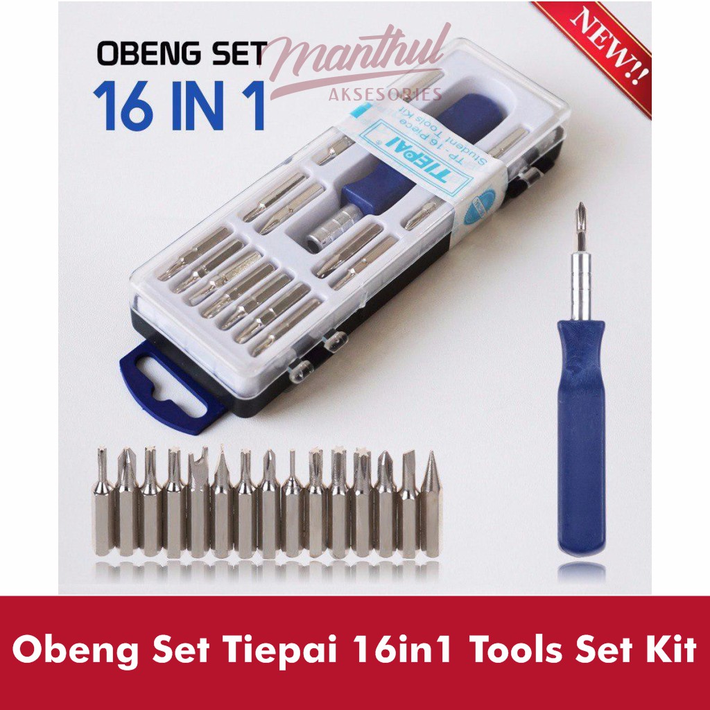 Obeng Set Tiepai 16in1 Tools Set Kit