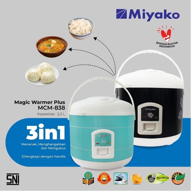 Miyako Rice Cooker Magic Com 2,2L 3in1 MCM 838 2.2 Liter Jumbo MCM-838