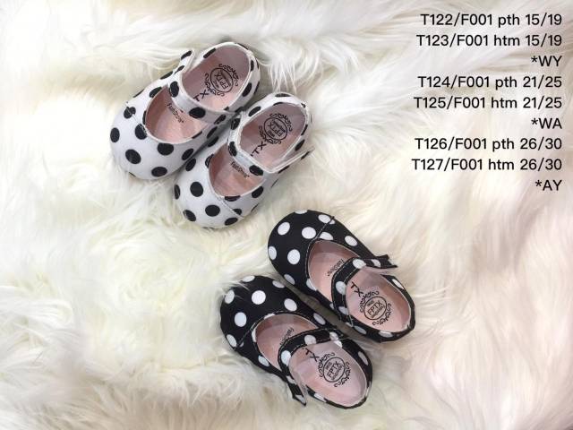 Sepatu anak import sepatu pansus polkadot