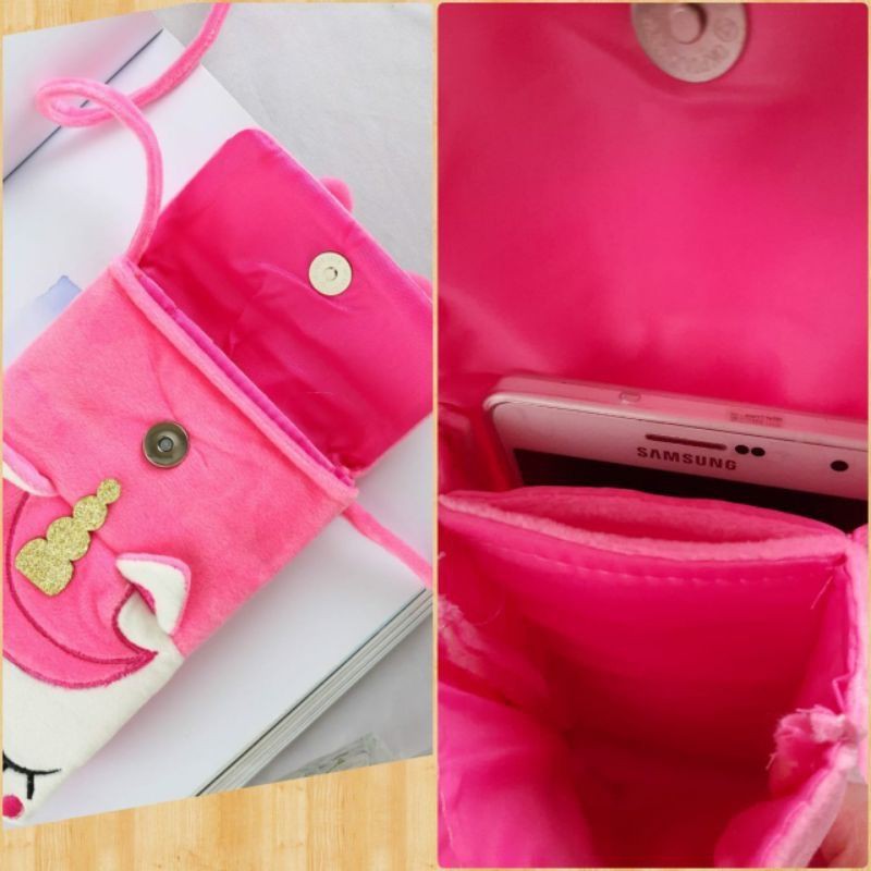 Tas Selempang Anak Unicorn Impor / Tas Fashion Anak Perempuan Lucu Tas Simpan Handphone Headset