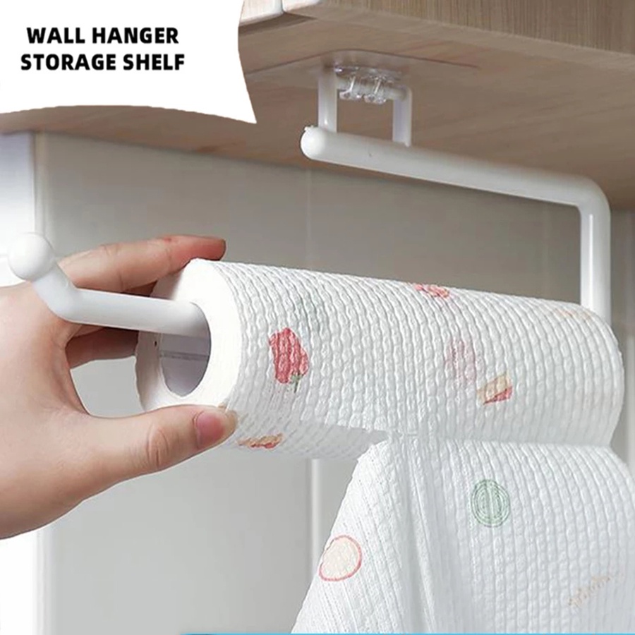 1pcs Adjustable Self-adhesive Toilet Plastic Paper Roll Towel Holder