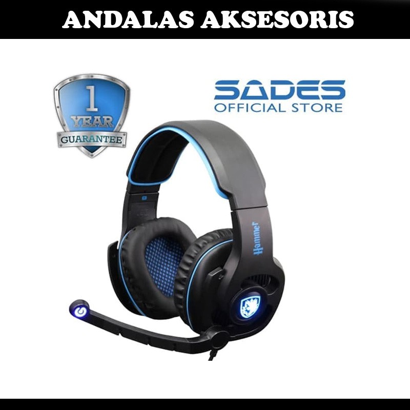 headset gaming sades hammer wolf