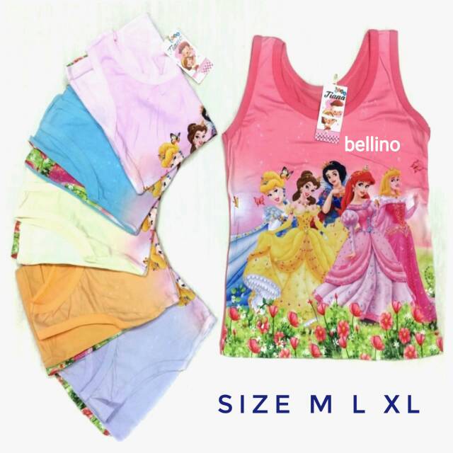 Singlet Anak Tali Lebar Motif Karakter 3D Size M L XL