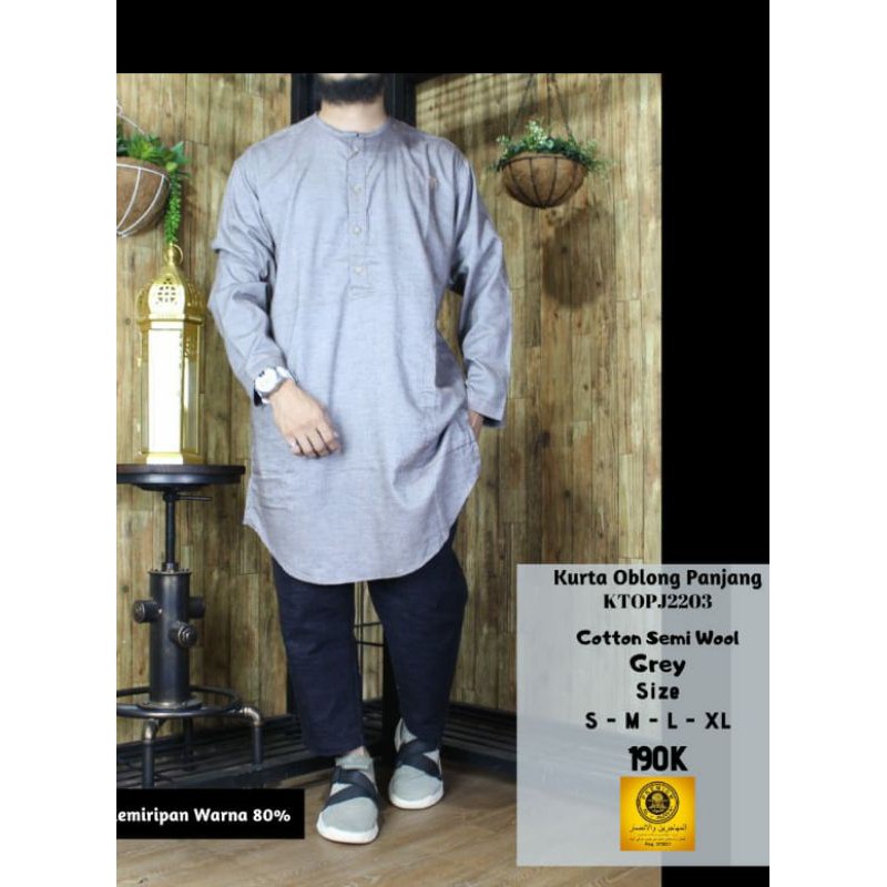 Kurta Al Amwa Lengan Panjang - Gamis Pakistan Ungu Grey Brown