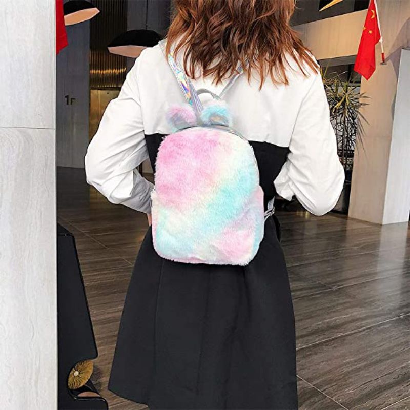 Tas Ransel Bulu rainbow