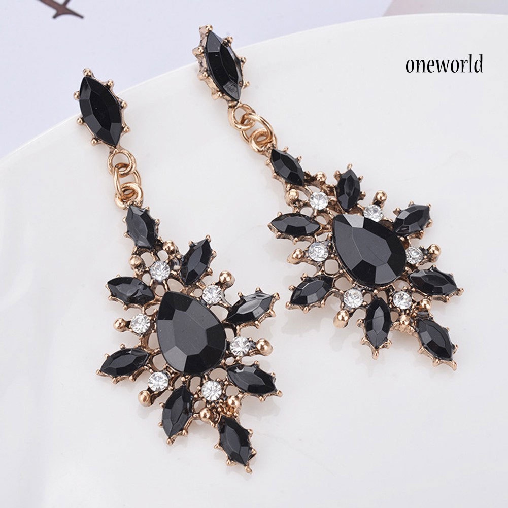 OW@ Retro Multi Teardrop Dangle Drop Earrings Piercing Eardrops Women Party Jewelry