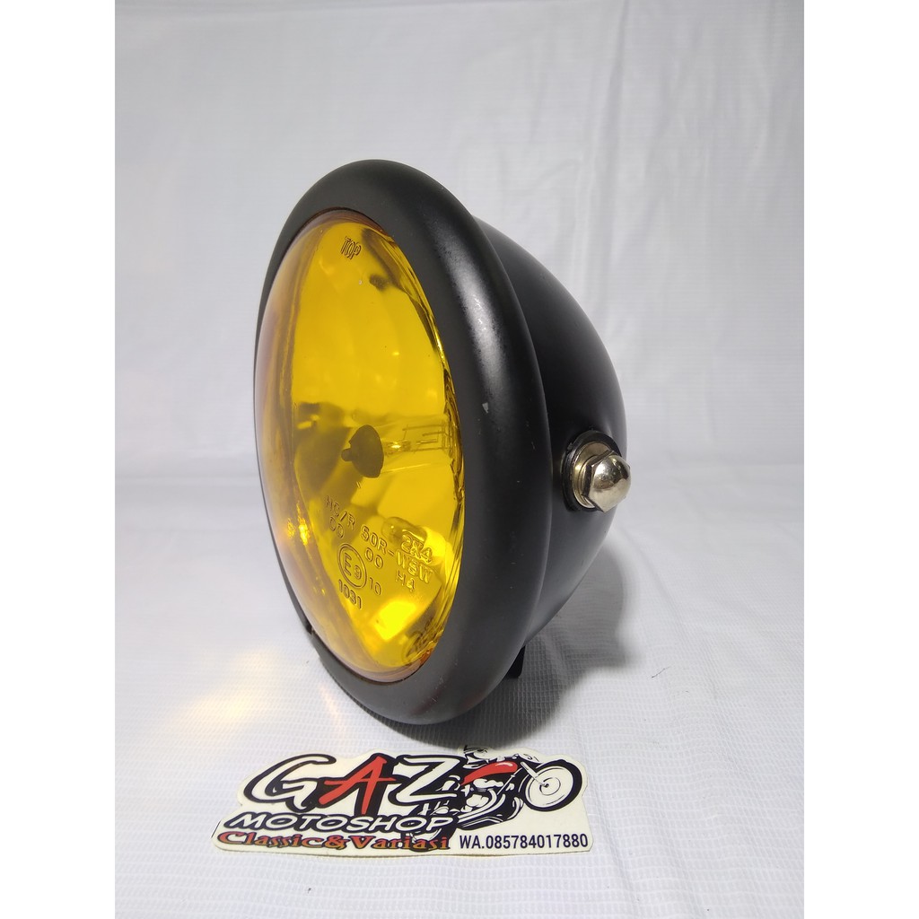 Lampu CB Pesek Jute Headlamp Batok Polos Hitam Reflektor RX King Megapro Vixion