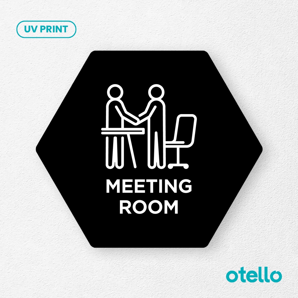 Logo Meeting Room Sign Board Akrilik Tempel Signage Dinding Papan Label Acrylic Restoran Wall Stiker Dinding Petunjuk Toko Cafe