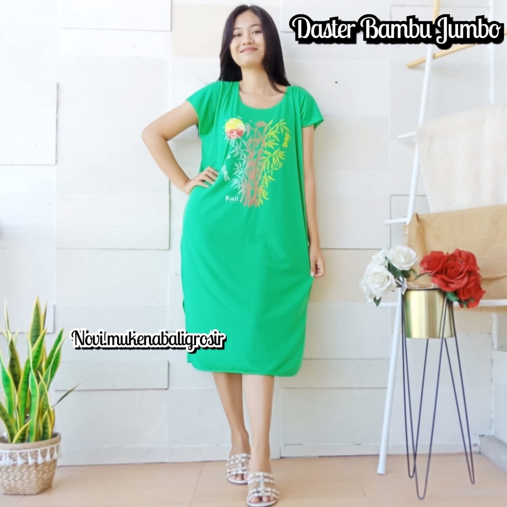 DASTER BAMBU JUMBO BALI KAIN HALUS-Hijau G034