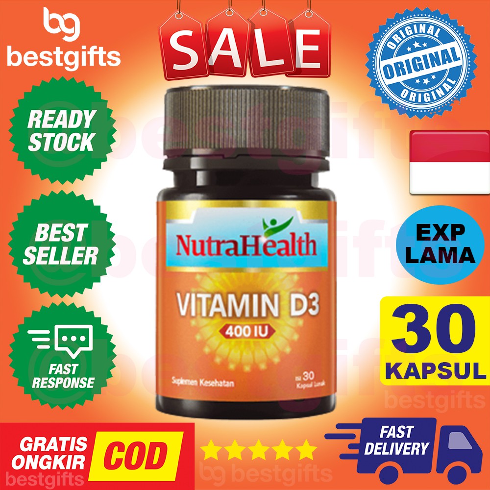 NUTRAHEALTH NUTRA HEALTH VITAMIN D3 400 IU VIT D CEGAH OSTEOPOROSIS KEROPOS TULANG SENDI 30 KAPSUL