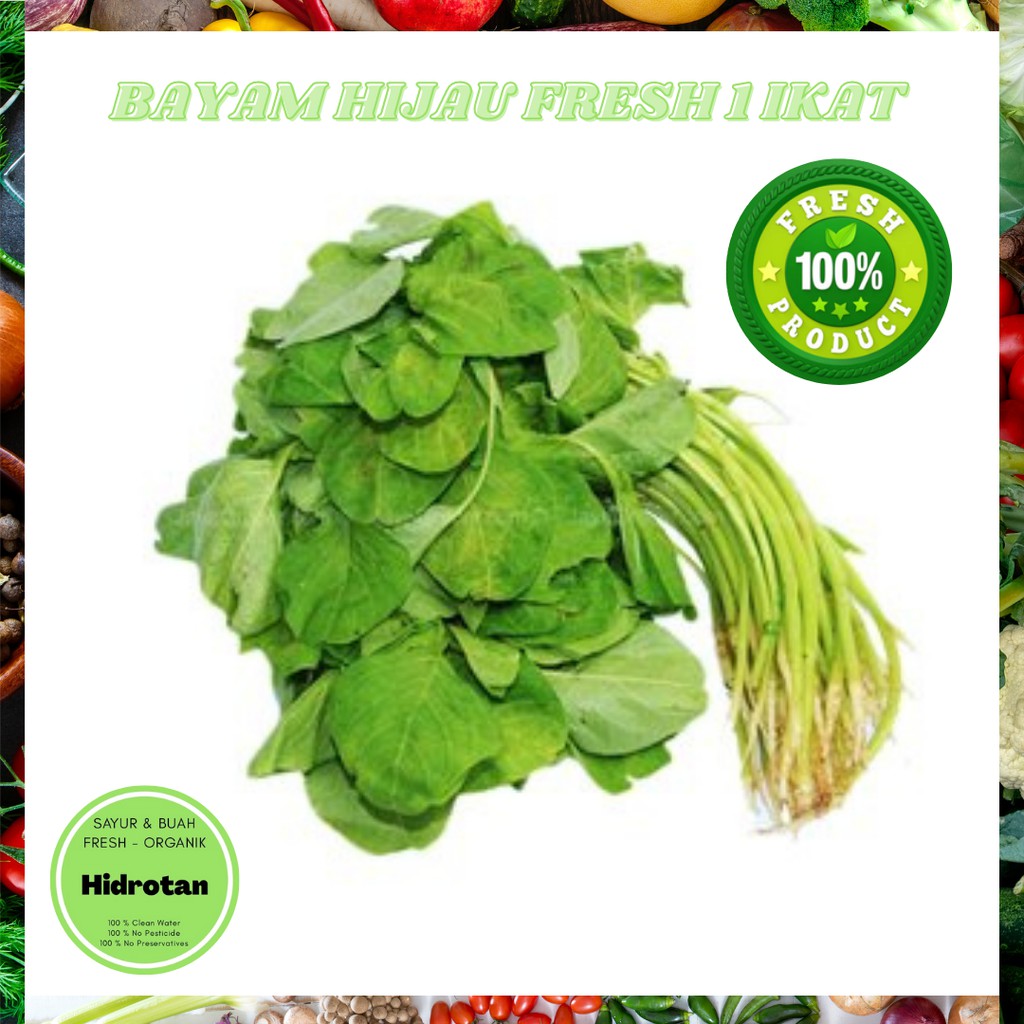 

Bayam Hijau Sayur 1 Ikat Besar Sayuran Segar Murah | Paket Makanan Combo Fresh - Free Emas