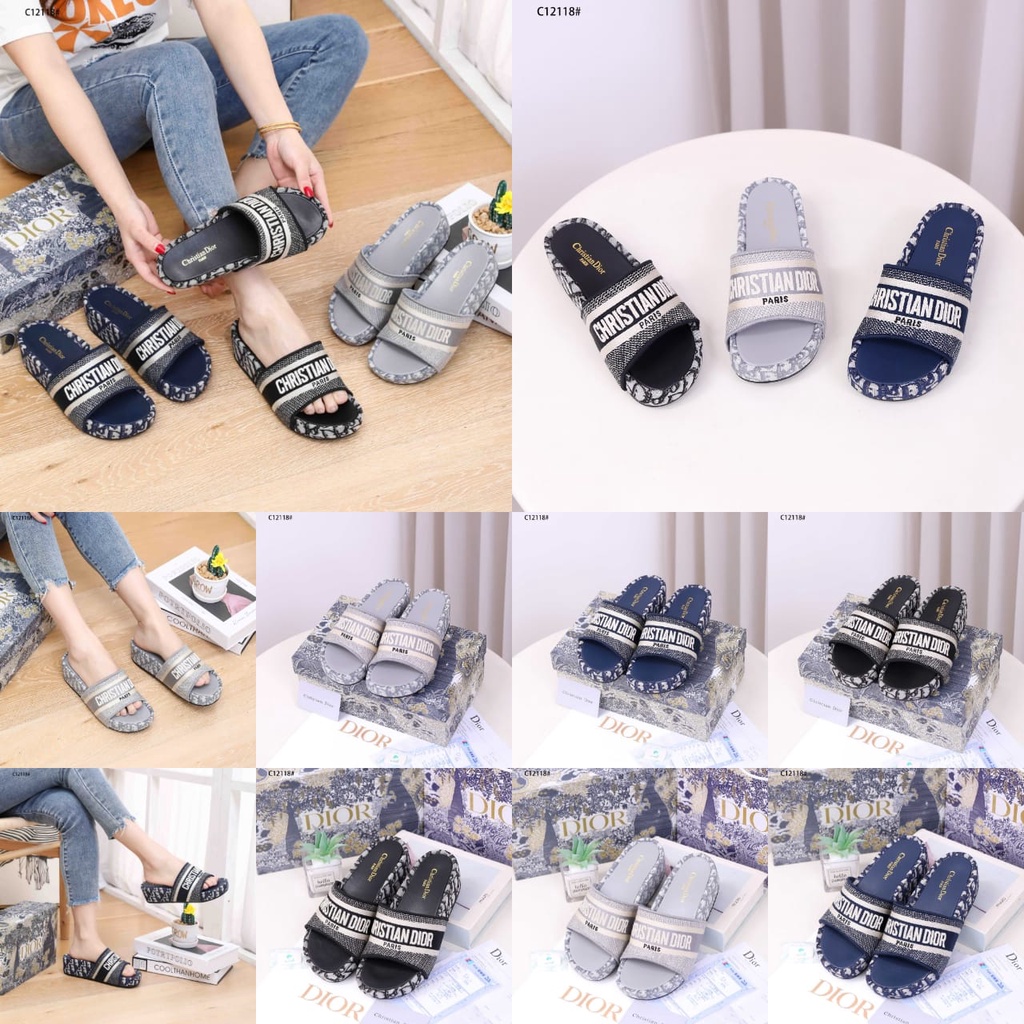 CD Canvas Logo Slides Wedges Sandal C12118