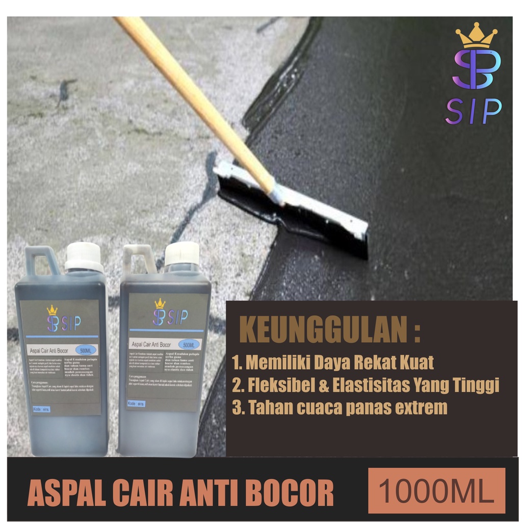 Cat Pelapis Anti Bocor Aspal Cair Anti Bocor 5 liter Asphalt Emulsion for Waterproofing Aspal cair Emulsion Cat pelapis anti bocor dak beton / aspal cair / Asphalt emulsion for WATERPROOFING / bocor dak / atap bocor / anti bocor dan rembes 1kg