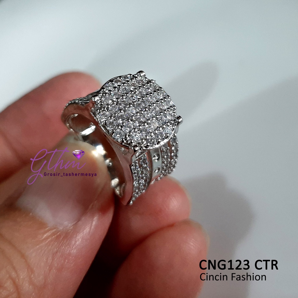 cincin wanita mewah sultan permata CNG133 anti karat berkilau seperti berlian asli