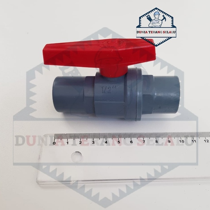 Ball Valve Pvc MDN 1/2&quot; gagang panjang polos - Bal Valf Plastik 0.5 in - Stop Kran Bola MDN 5003 0,5 inci - Pvc Ball Valve MDN