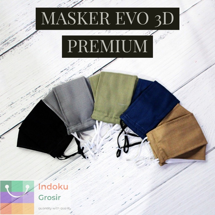 MASKER KAIN 3D EVO 3 PLY PREMIUM STOPPER EARLOOP PARSEL RAMADAN