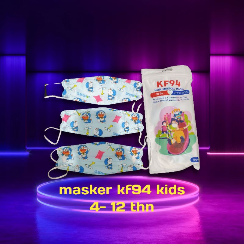 Masker kf94 anak new motif 1pack isi 10pcs (usia 4-14thn)