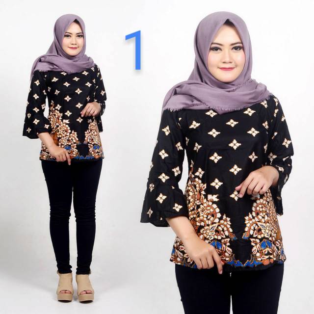 Batik Dolby Dolbi Dobby Doby Tenun Sutra Tulis Katun ATBM ATASAN blus BATIK WANITA sogan SRG308