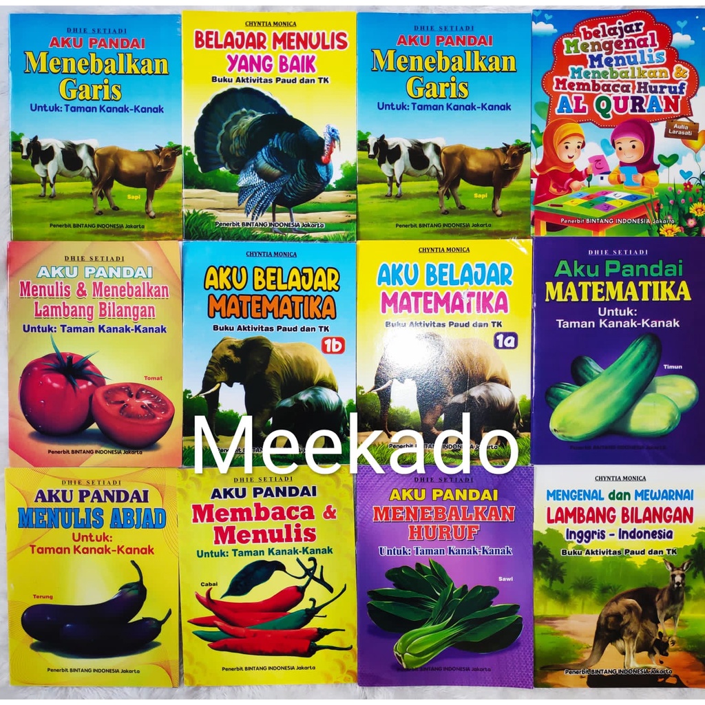 Buku Belajar Menulis Huruf dan Angka untuk Paud dan TK Menebalkan Garis