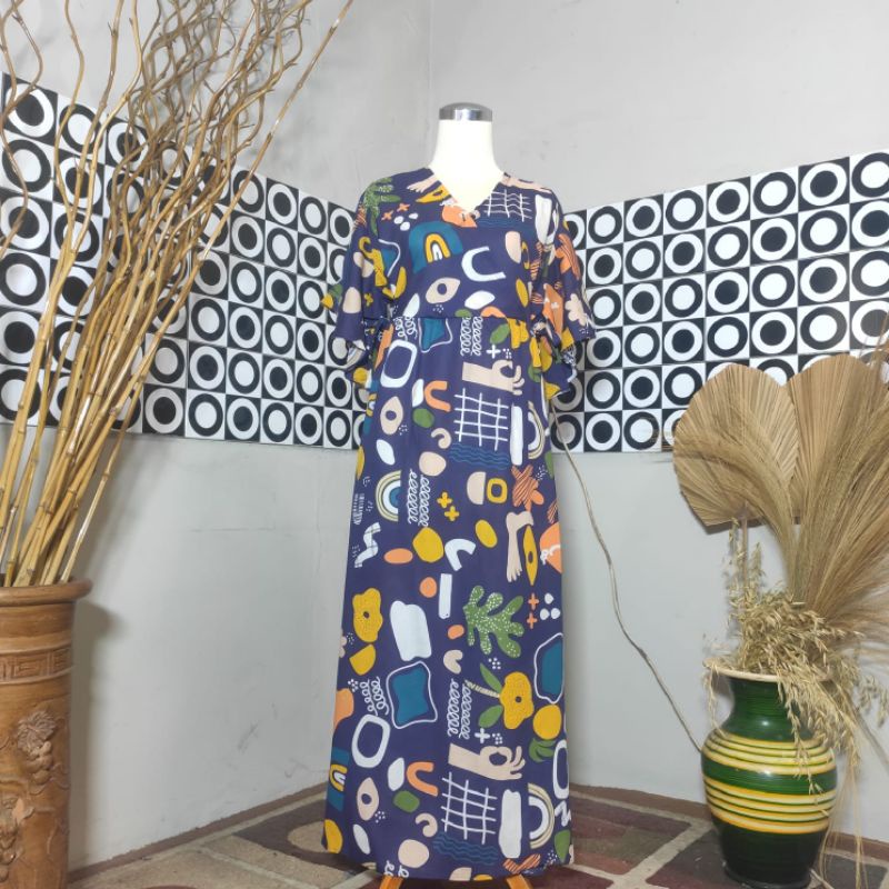 BESTSELLER DASTER KIMONO LENGAN LONCENG RAYON PREMIUM LD 120 PB 125 BUSUI FRIENDLY-Motif 2