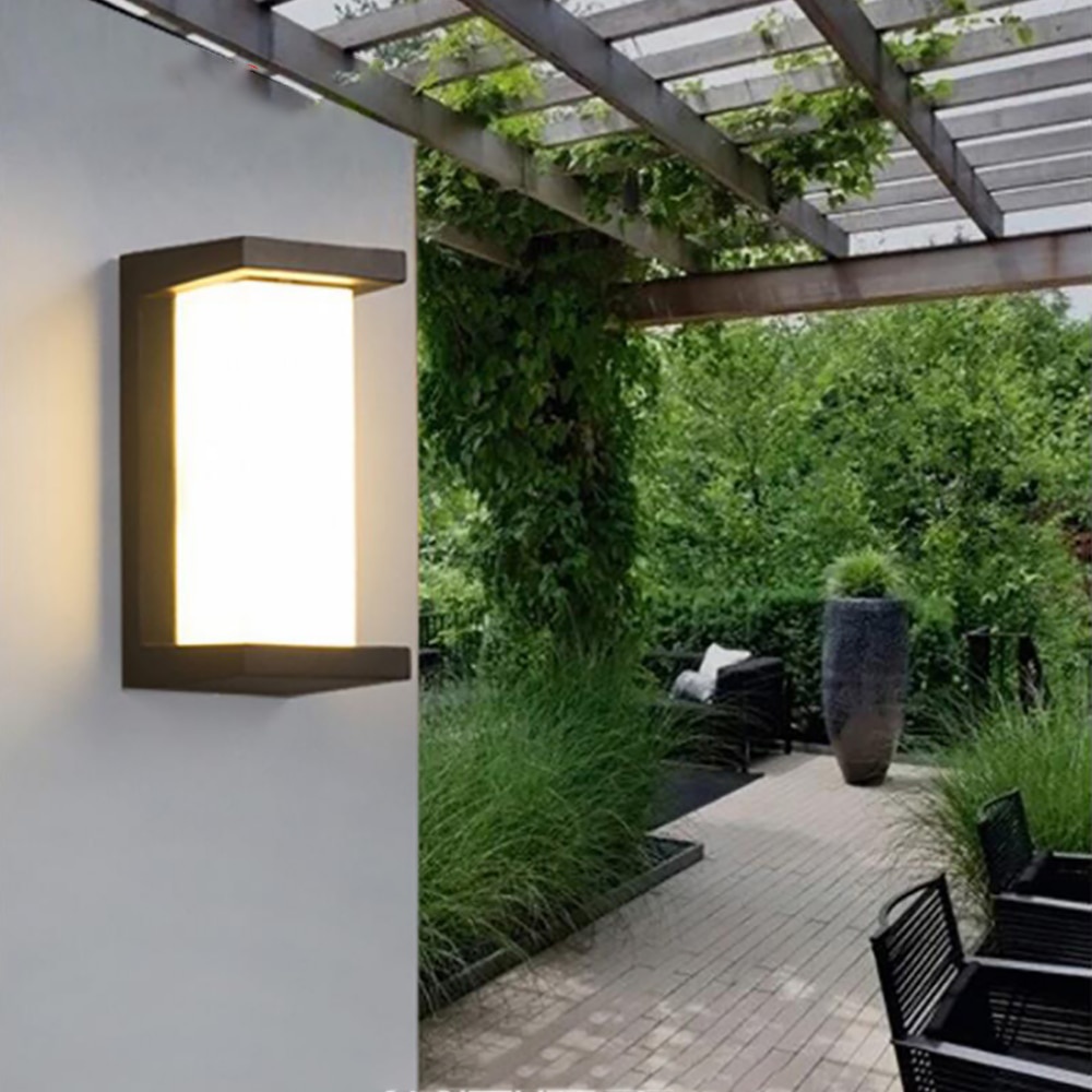 Lampu Dekorasi Pagar Modern Minimalis 18W 220V Anti air Bahan aluminium Waterproof Lampu tembok taman luar ruangan tahan cuaca LED kuat tahan lama LED Outdoor Wall Light 18W 26cm Warm White putih kekuningan Led Waterproof Outdoor Indoor 18W 220V Villa