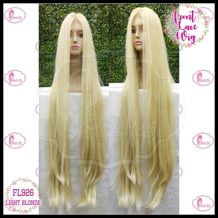 Front Lace Wig Extra Long 100Cm Straight Lurus Hitam Coklat Pirang