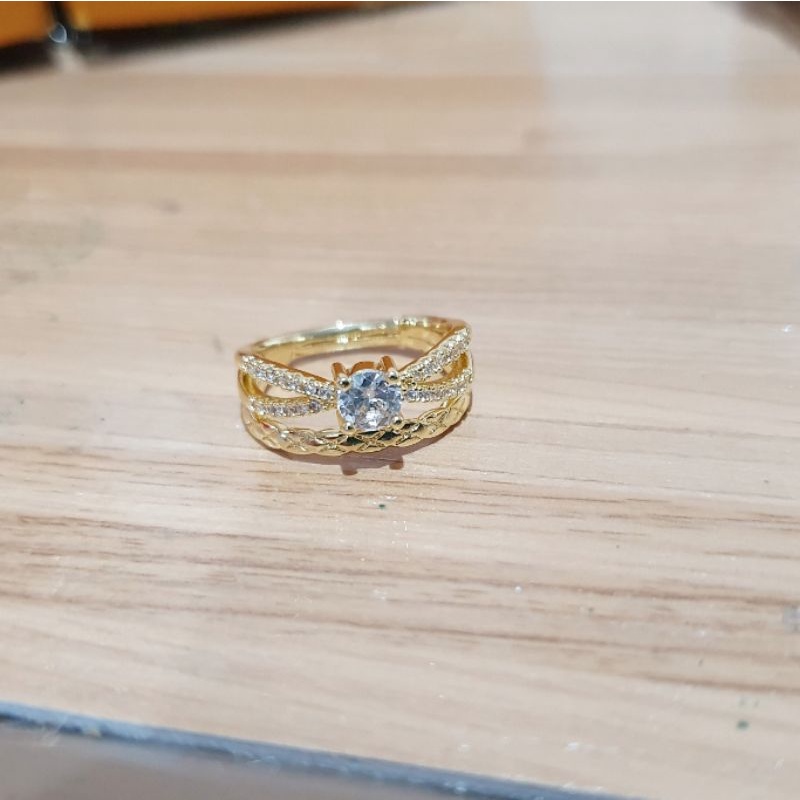 Cincin Titanium Asli gold free size Premium Quality Anti Karat Anti Alergi Ring Import Ct25