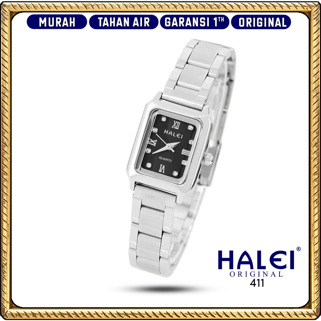 Original #Jam Tangan Halei ORI #Garansi 1 Tahun #Jam Tangan Rantai Wanita Petak Original Murah Halei