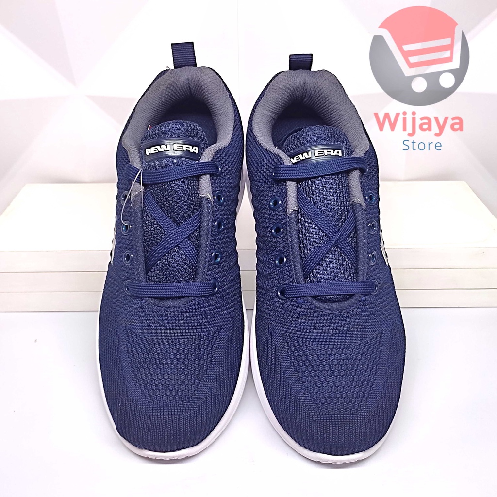 Sepatu Sneaker Pria New Era Original Olahraga Sport Stylish Maskulin Warna Navy Abu ALPHARD AUDI