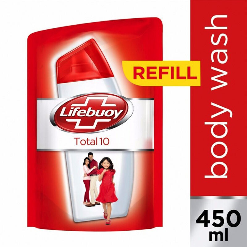 LIFEBUOY SABUN MANDI LIFEBOY 450 ML ISI ULANG REFILL ANTI KUMAN BAKTERI ANTISEPTIK LIFEBOY SABUN