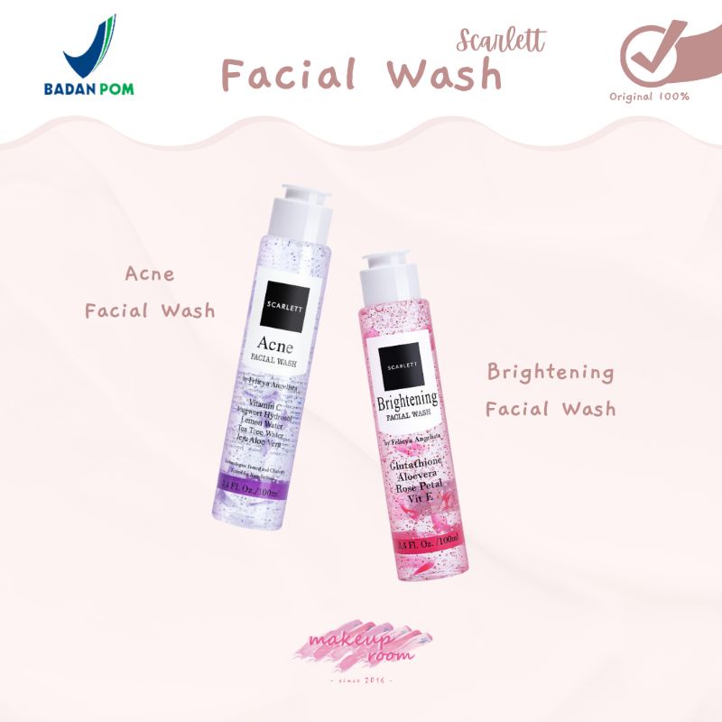 Scarlett Whitening Facial Wash Original 100% (Pencuci Wajah mencerahkan/ sabun muka scarlett)