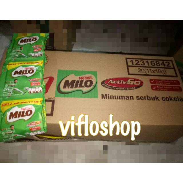 

Kardusan & Eceran Susu Milo Activ Go Kemasan Sachet (22 gr x 11 pcs)