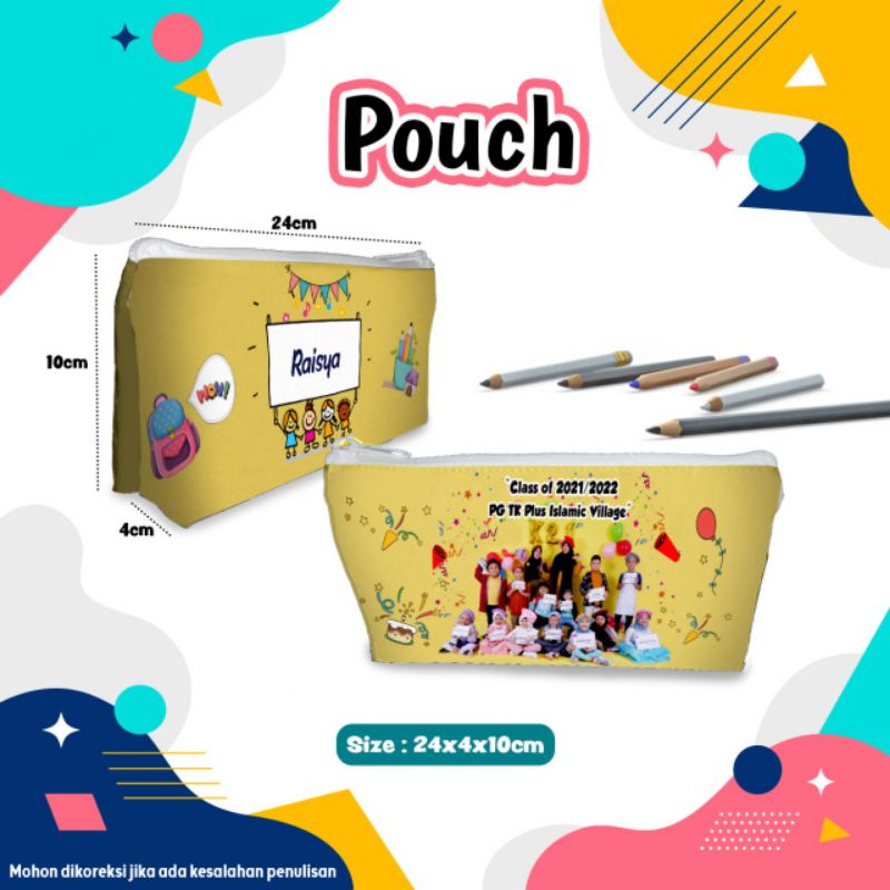 

Tempat Pensil Custom Foto Gambar Nama Kata-Kata model Pouch Murah.