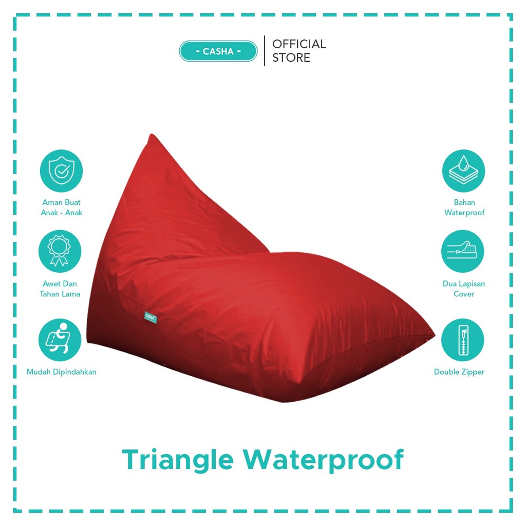 Jual CASHA Triangle LARGE Bahan WATERPROOF PLUS ISI Bean Bag Murah