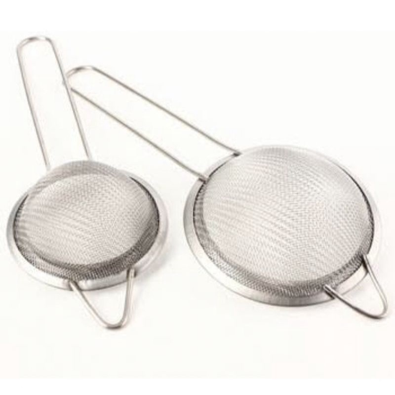 Vinztstore - Saringan Minyak Tepung Kopi Teh Goreng Saringan Kecil 8cm 12cm 14cm Ceko Stainless Serok Serbaguna Murah BisaCOD