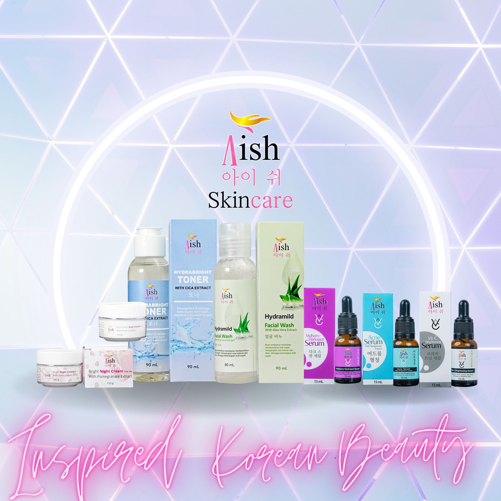 Paket Aish Skincare Original Paket Ultimate Aish Pria/Wanita (Facial Wash, Toner, Serum, Cream Aish)