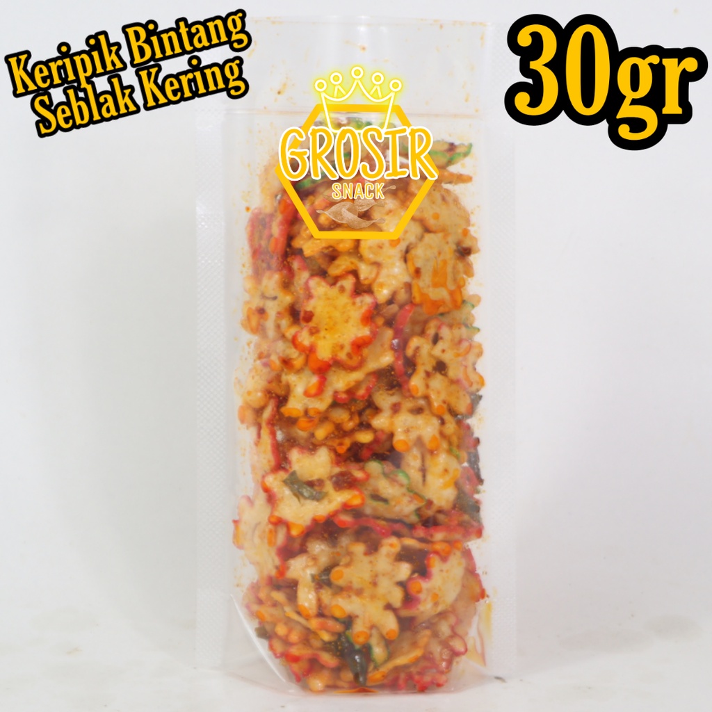 Keripik Seblak Kering Bintang Warna Daun Jeruk 30gr+ Banyak Rasa