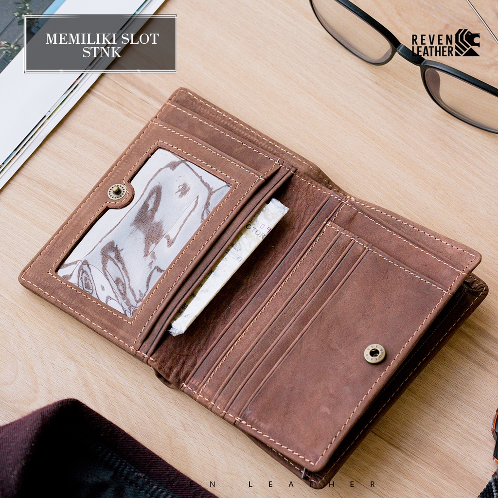 REVEN LEATHER -  glory premium wallet dompet pria kulit asli model lipat tanggung