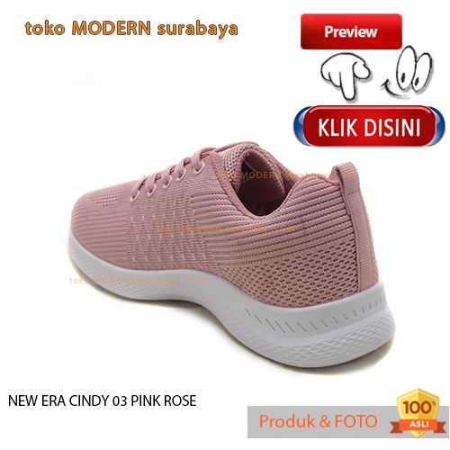 Sepatu wanita olahraga casual sneakers tali NEW ERA CINDY 03 PINK ROSE