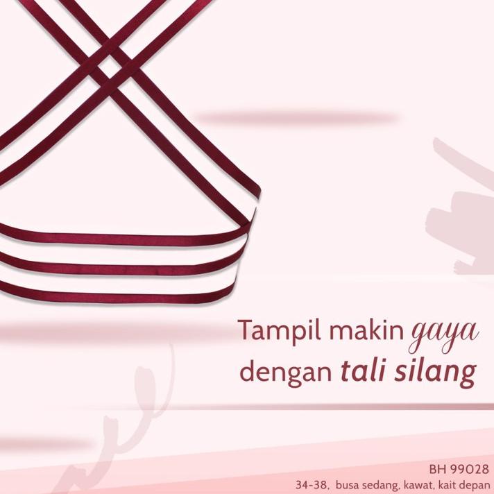 ✵ Sorex Fashion Bra Pesta Tali Double X Kait Depan Busa Sedang Kawat Setara Cup B BH 99028 ➱