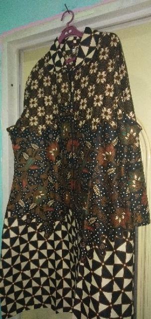 Outer/tunic Ratoe Modern Kode 106 Model Sleting Full Depan Krah Dk Bhn Katun Batik Mataran