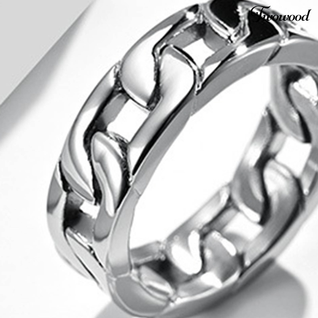 Cincin Model Rantai Twist Gaya Hip Hop Untuk Unisex