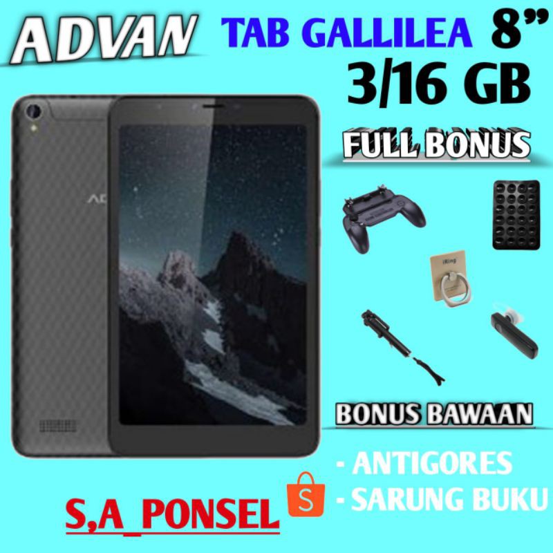 TABLET ADVAN GALLILEA 8"RAM 3/16 GB GARANSI RESMI