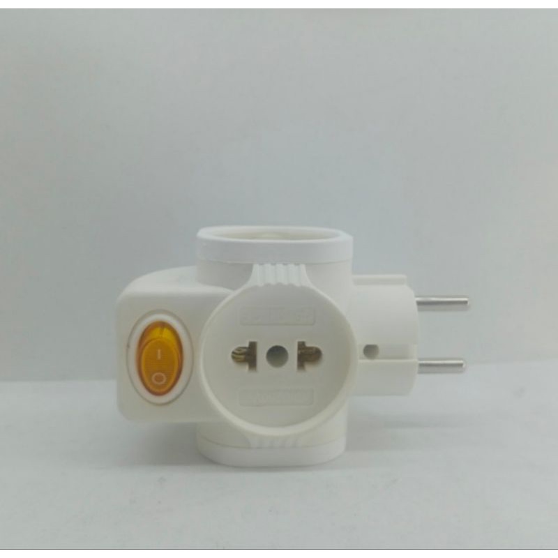 Stop kontak T multi 4 sisi plus saklar Matsui SNI bagus