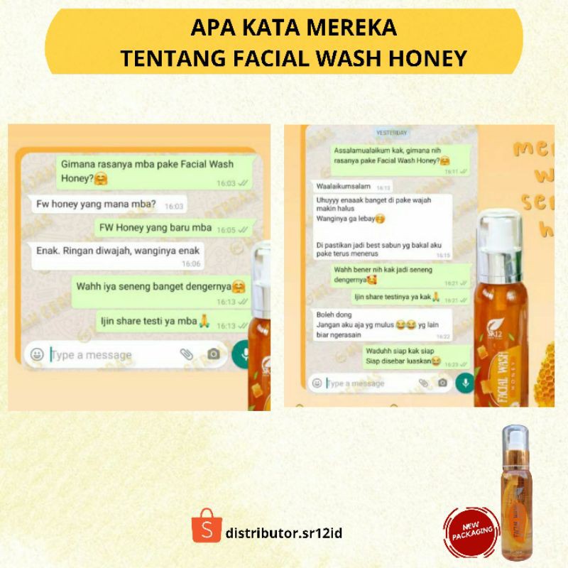 Facial Wash Honey SR12 100 ml Sabun Cair Sabun Herbal Sabun Muka Pembersih Wajah Kulit Normal Kering